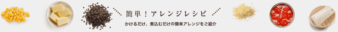 簡単！アレンジレシピ かけるだけ、煮込むだけの簡単アレンジをご紹介