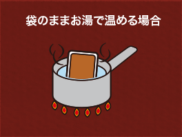 袋のままお湯で温める場合