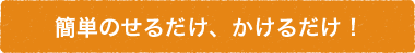 簡単のせるだけ、かけるだけ！