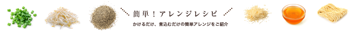 簡単！アレンジレシピ かけるだけ、煮込むだけの簡単アレンジをご紹介